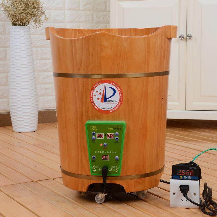 工厂加热恒温泡脚木桶加高足浴桶实木足浴盆洗脚木桶泡脚桶