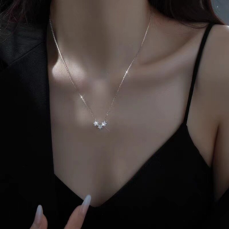 小星星s999纯银项链女款轻奢小众高级感锁骨链送女友生日礼物