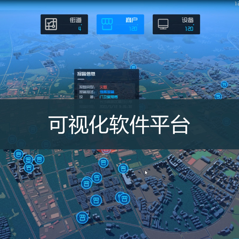 园区工业企业环境可视化监管云平台 城市大数据可视化信息平台