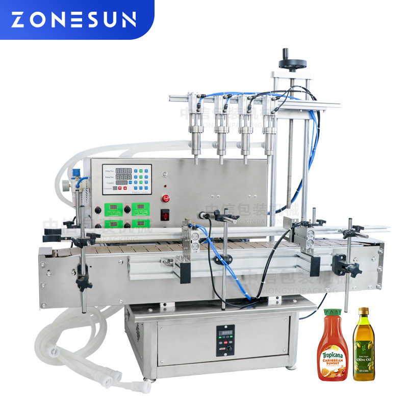 尚航ZS-DTPP4E 4头台式气动喷嘴蠕动泵香水乳液滴眼液凝胶灌装机