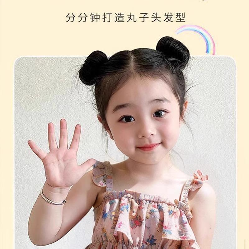 2025新款儿童丸子头懒人盘发神器花苞头盘发器女童啪啪圈头发发型