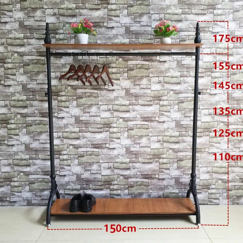 复古升降衣架服架子陈列男女挂衣童装伸缩服装店展示架架铁艺落地