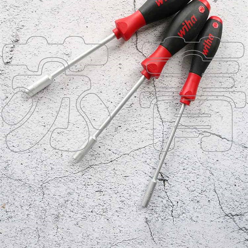 Wha威汉六角螺母套筒螺丝刀 圆形起子双组份材质手柄