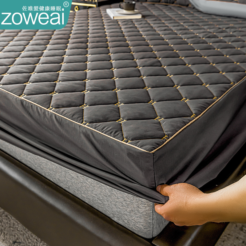 抗菌防螨夹棉床笠单件年新款床套床垫罩床单全