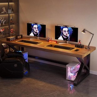 实简约家用台式电竞桌双人位学生书桌学习桌办公桌长条桌