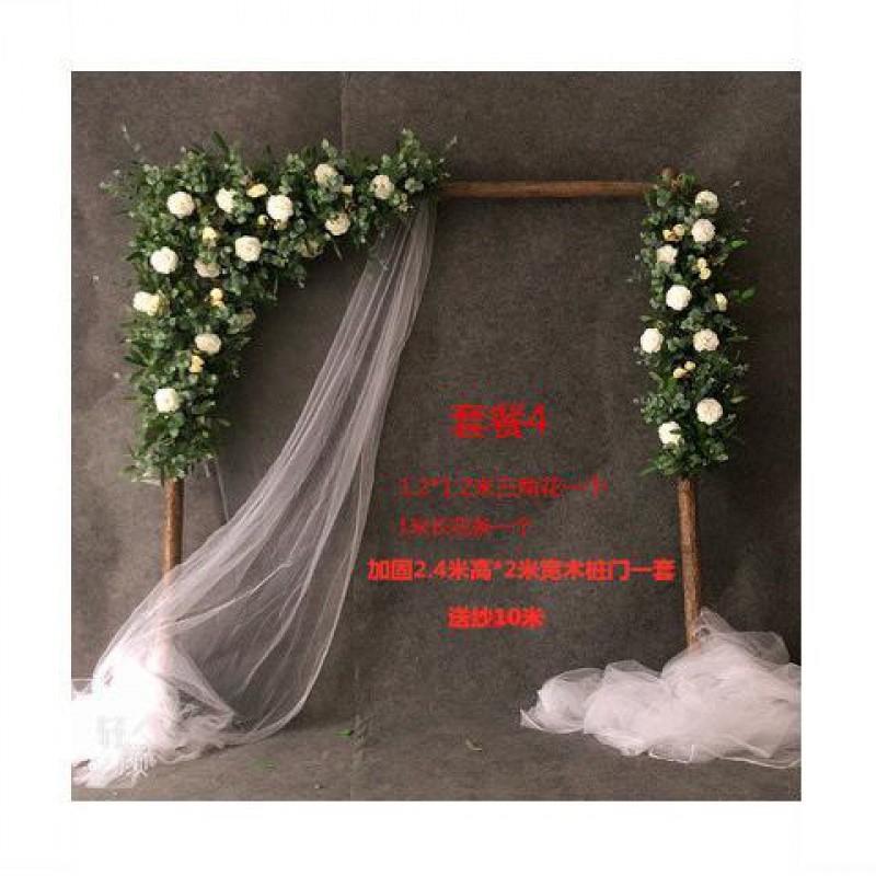 G3V新品绿草坪森系婚庆道具幸福门实木木桩拱门树桩背景摆件婚礼