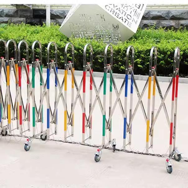 不锈钢伸缩护栏幼儿园围挡可移动折叠防护栏临时安全施工活动围挡