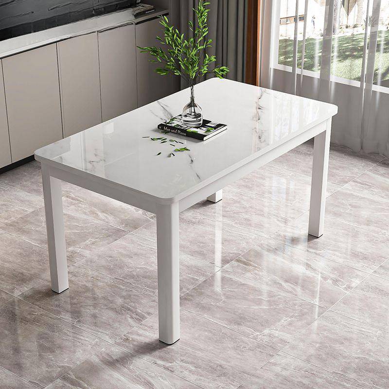 钢化玻璃餐桌椅组合现代家用吃饭桌子小户型客餐厅出租屋长方形桌