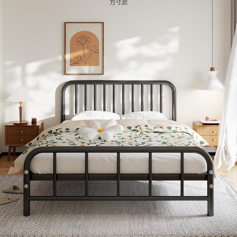 欧式铁艺床双人床加厚加固现代简约单人床1.5米出租屋宿舍铁架床
