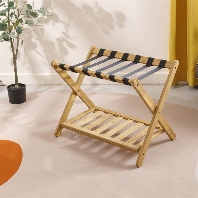 【折扣价】现货竹制可折叠行李架加厚款酒店行李架民宿置物架木质