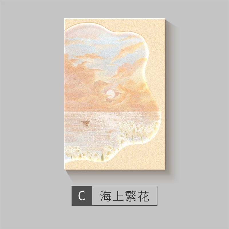 实木客厅装饰画长方形新款无框卧室床头卧室背景墙画挂画壁画画图片
