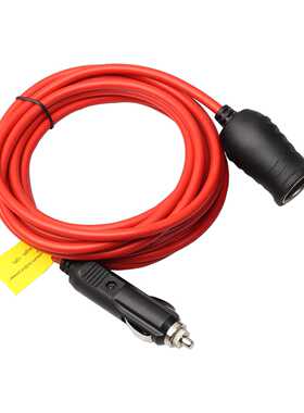 推荐 红色全铜3米6适用12V 24V通用车载点烟器电源延长线