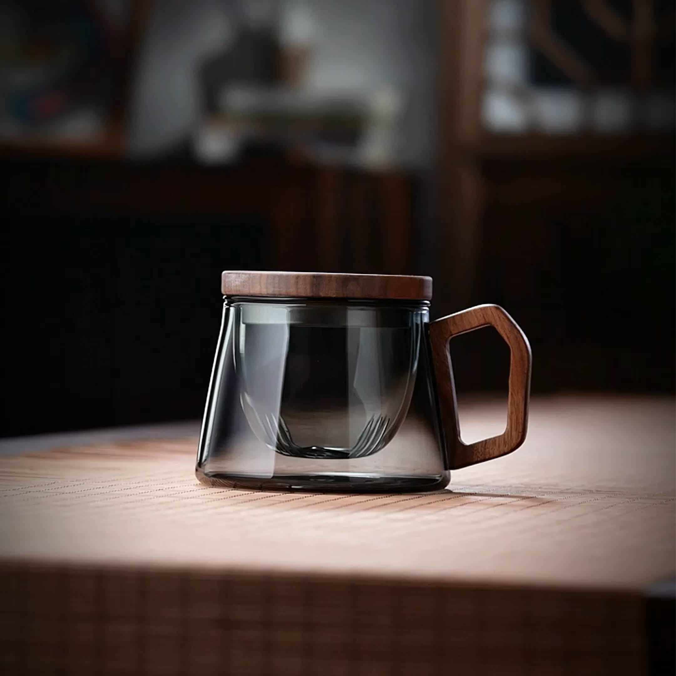 全度玻璃离杯茶水分茶家用带盖过滤花泡杯茶红茶三件杯