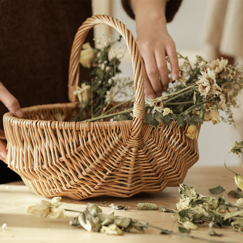 编织野餐篮子ns柳编野餐用品筐户外日式手工柳编水果手提篮,收纳整理,其他收纳篮,淘宝优惠券,粉丝福利购,淘宝优惠卷