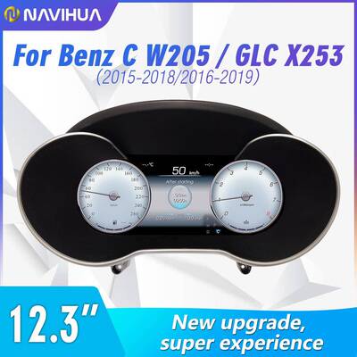 新款适用Mercedes奔驰CW205X253老改新12.3寸大屏液晶仪表
