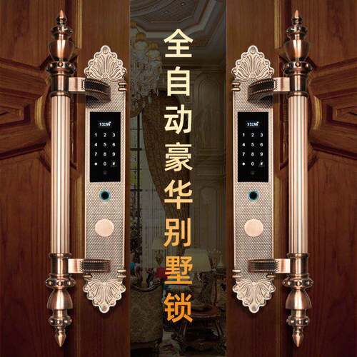 别墅门指纹锁入户门智能门锁农村自建房大门专用锁双开门密码锁