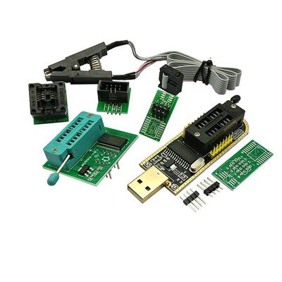 SOP8测试夹+CH341A土豪金+1.8V转换座+SOP8转DIP8烧录座