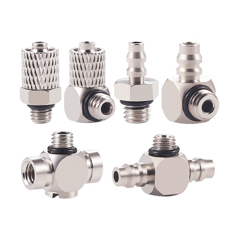 SMC型气缸微型快拧接头M-5HLH-6直通M-5H-4直角M-3HL/ALU-4 T/J/B