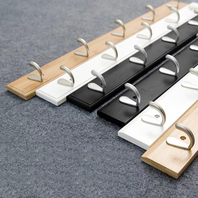 家用壁挂衣帽架玄关架卧室墙上挂架进门挂衣架实木墙壁