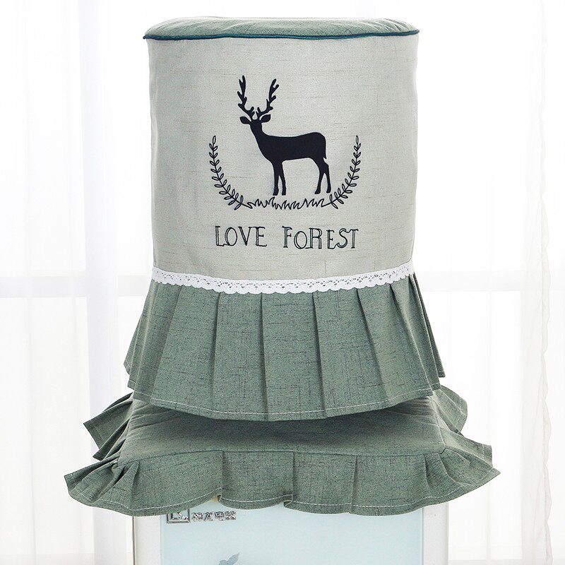 田园饮水机罩绿色套件套客厅时尚清新布艺水桶套防尘罩