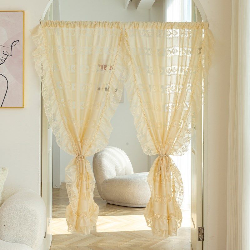 蕾丝纱帘半帘遮挡柜帘半遮光飘窗帘隔断帘门帘定制咖啡帘,居家布艺,门帘,淘宝优惠券,粉丝福利购,淘宝优惠卷
