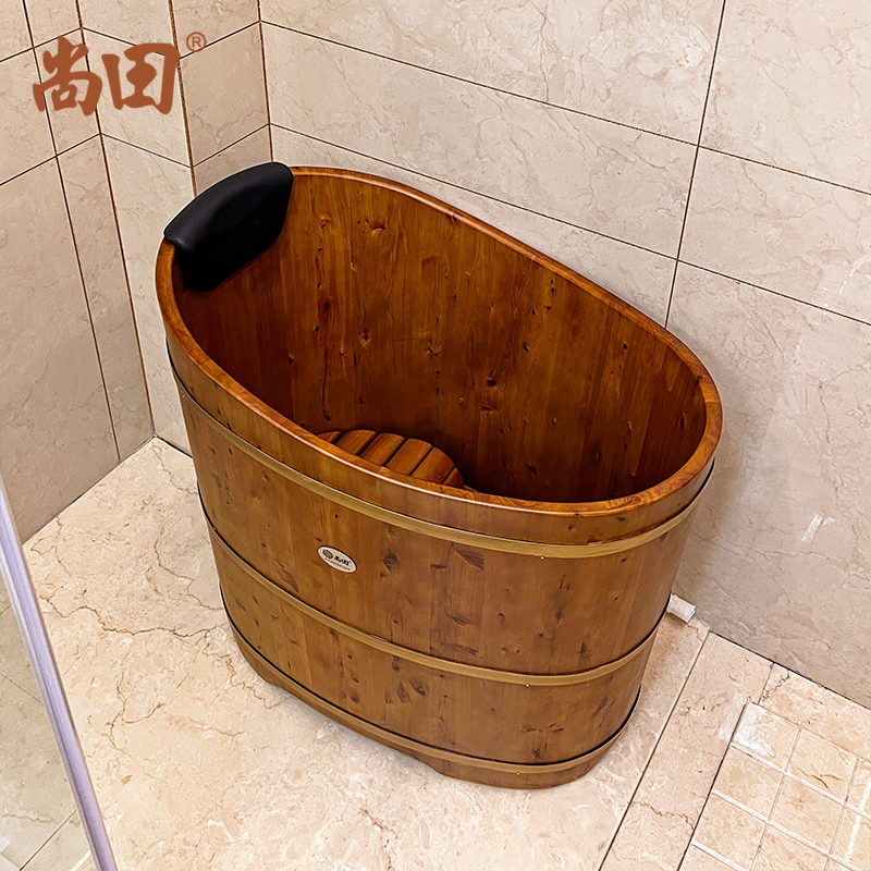 尚田家用泡澡圆形木桶浴桶木制盆浴缸小鸭蛋桶实木