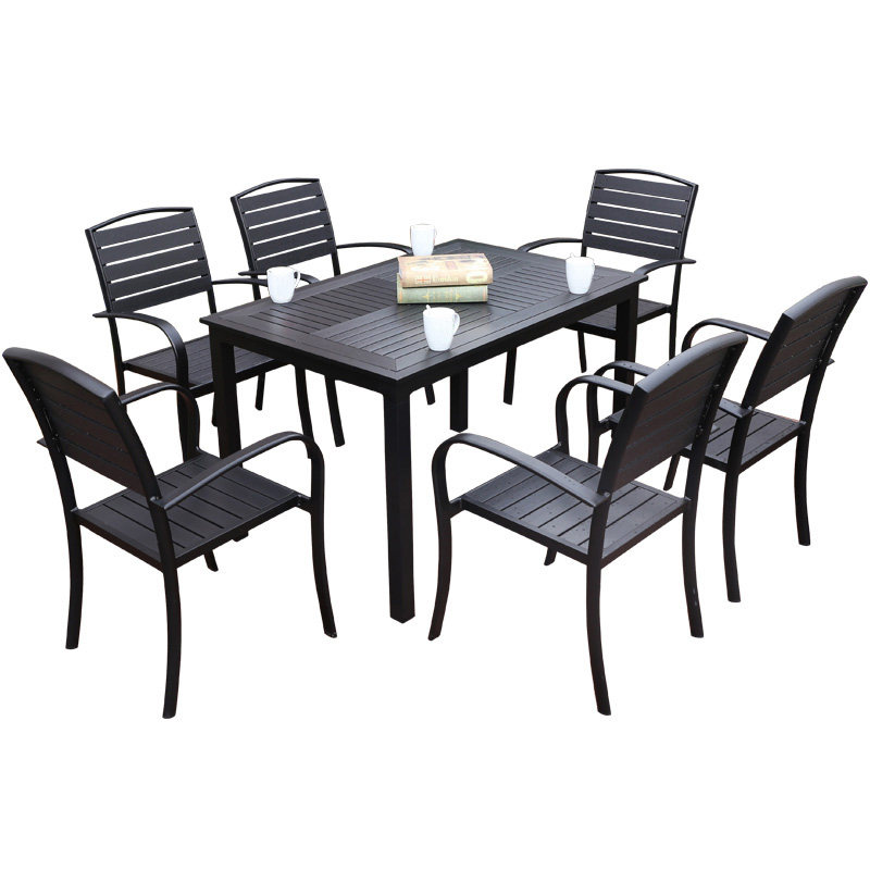 潮木桌椅户外庭院阳椅防塑木室外露天桌台茶桌椅花园咖啡店休闲椅