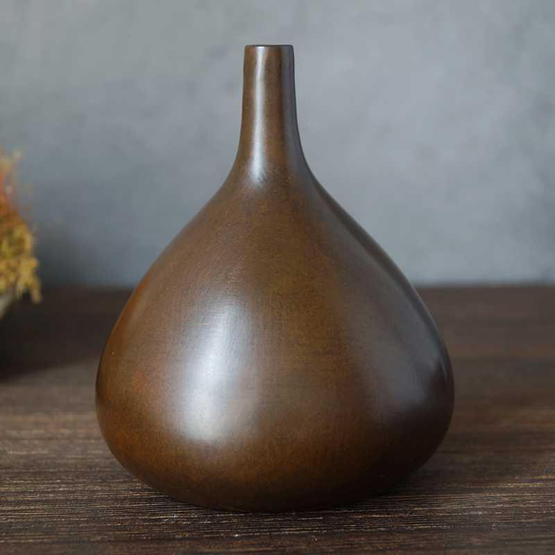 苏工手工铜创意花瓶梅瓶打篆工具盛器茶道香道博古架书房摆件厂价