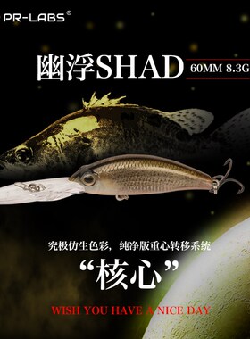 PRBS掠食者幽浮抽停缓浮路亚饵深潜远投仿生鳜鱼拓钓假饵