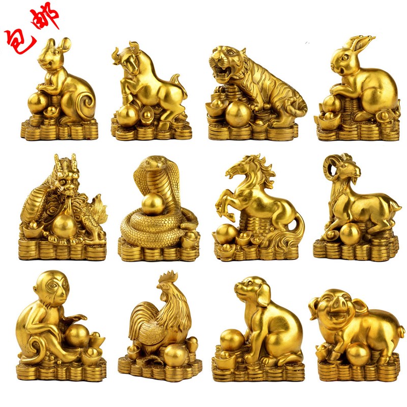 纯舟 开运器鼠牛虎兔龙蛇马羊猴鸡狗猪十二生肖家居摆件