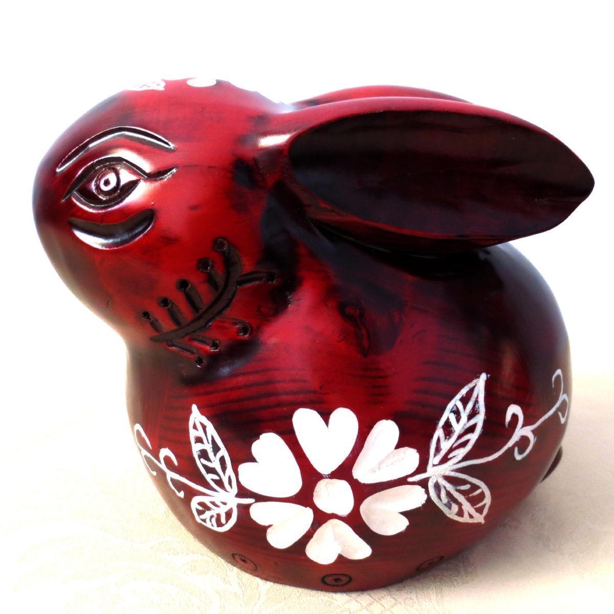 家居装饰客厅摆件十二生肖兔子存钱罐创意礼物木质大号储蓄罐