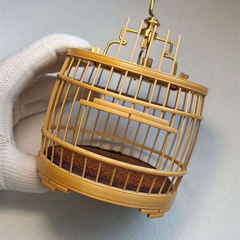 张圣林制 铜钩 玉竹蝈蝈笼子 鸣虫竹笼 蝈蝈虫具 蛉子笼 爬宠爬虫