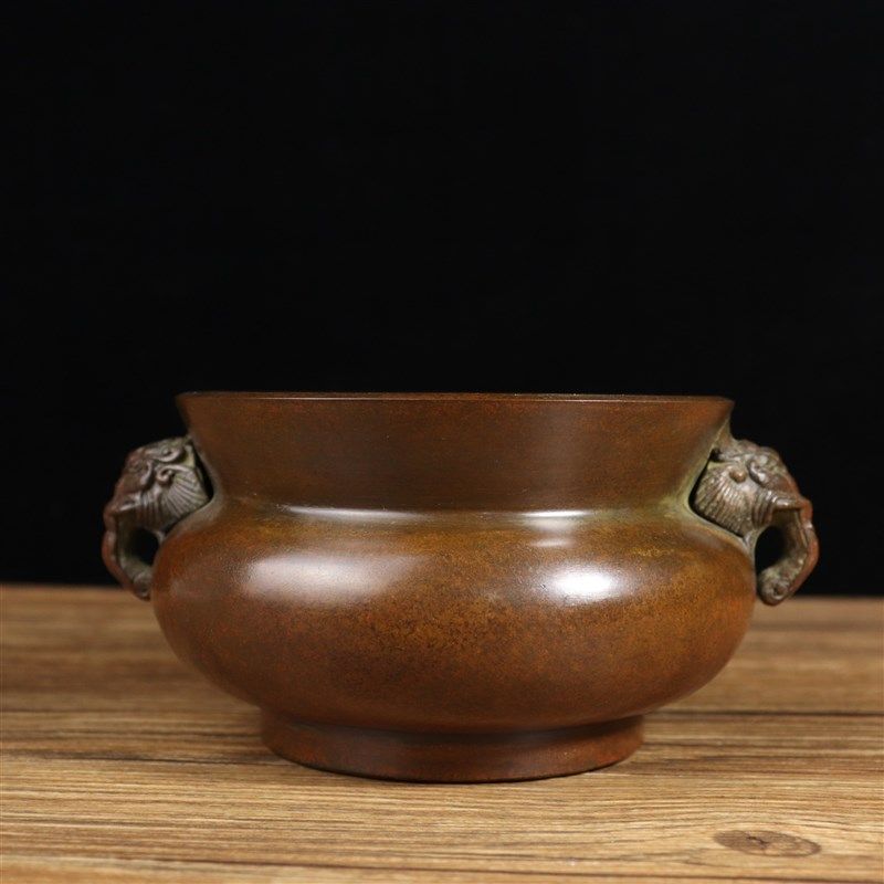 苏工兽耳炉瓜型铜狮钮熏宣德炉大号檀香沉香仿古摆件,家居饰品,香薰炉,淘宝优惠券,粉丝福利购,淘宝优惠卷