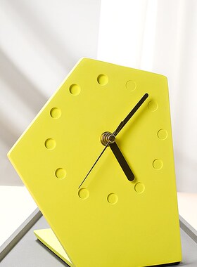 另一边水泥小闹钟挂钟静音床头台钟创意家用时钟欧式简约ns