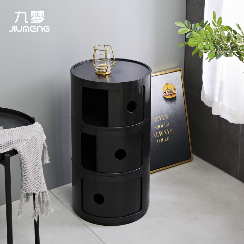 圆形床头柜塑料创意小柜子简约现简易卧室储物收纳边柜