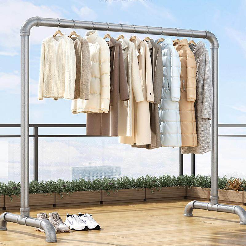 钢管晾衣架挂衣架单杆特厚卧室落地立式阳户外晒衣服被子不锈镀锌