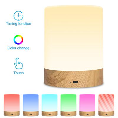 3500mAH新款七彩触摸TYPEC充电木纹氛围灯led小夜灯深圳工厂