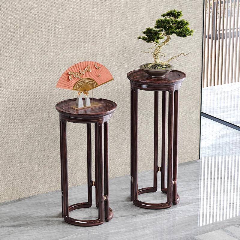 2023木质盆景摆件支架花架子客厅落地新中式实木花盆托阳台置物架