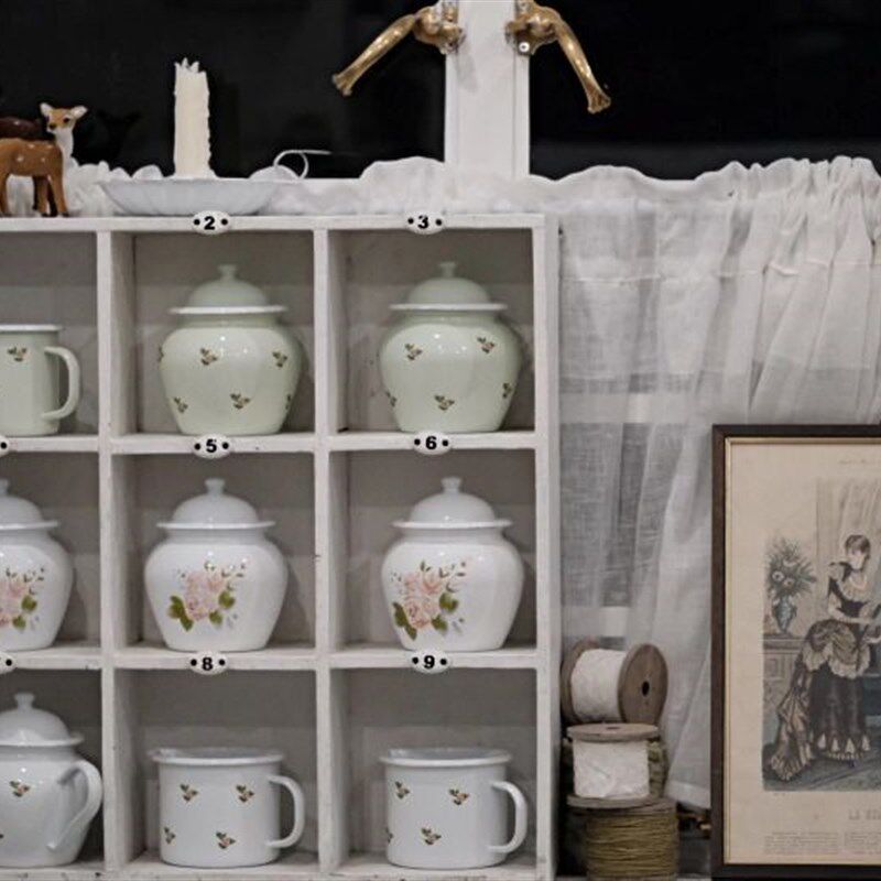 欧式摆件复古厨房调味食品罐客厅搪瓷花瓶糖果罐储物罐干果茶叶罐