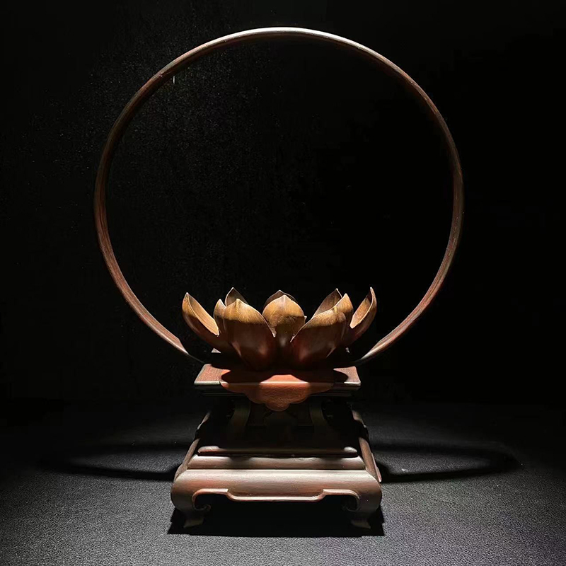 宝莲灯艺术创意石头奇石底座摆件托架树脂摆放托盘通用仿实木