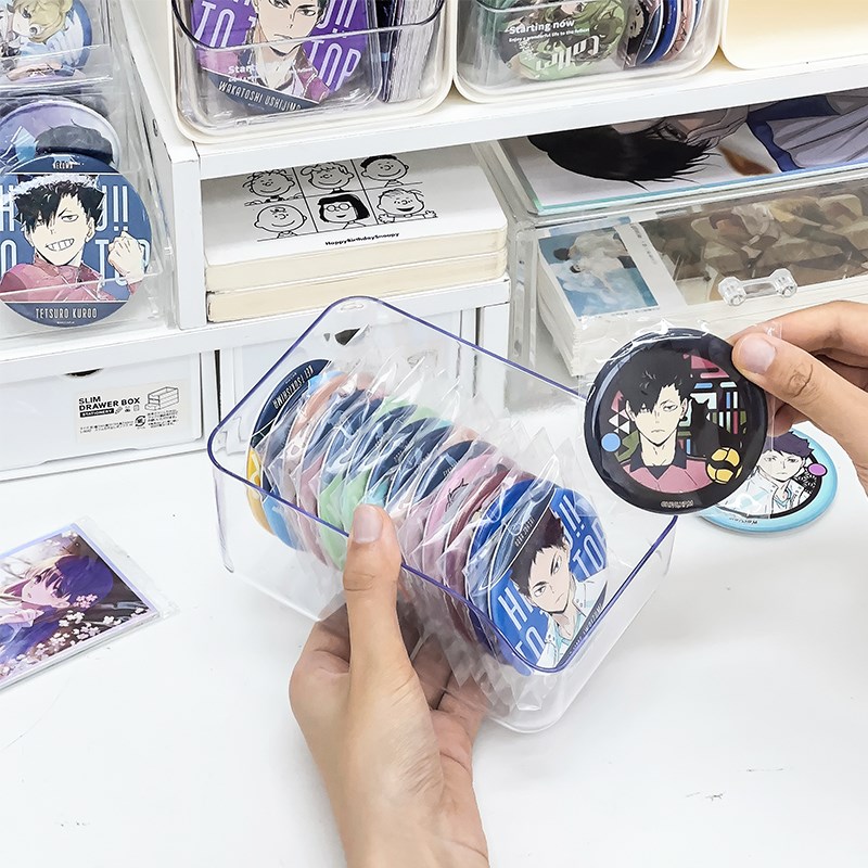 75mm抽屉式吧唧谷子收纳盒多功能整理分格桌上展示盒大容量单个