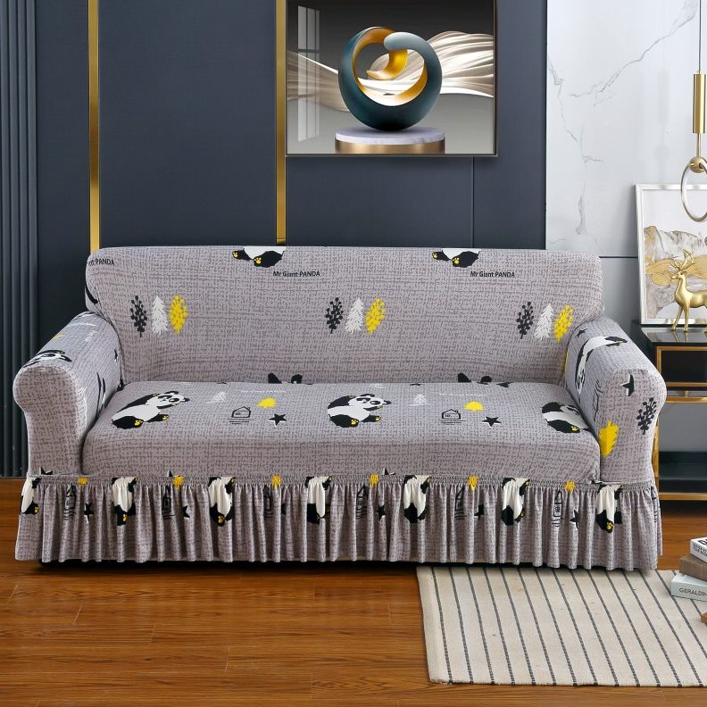 纯色单人组合沙发套全包沙发罩摆欧式全盖防滑小清新三人皮沙发裙