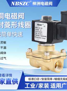 NBSZC 厂家 2W系列 黄铜电磁阀 塑封菱形线圈