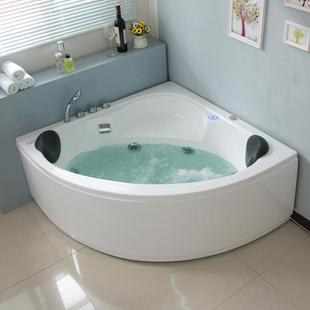 三角浴缸扇形智能冲浪按摩浴缸1 1.5米双人恒温加热转角弧形浴盆