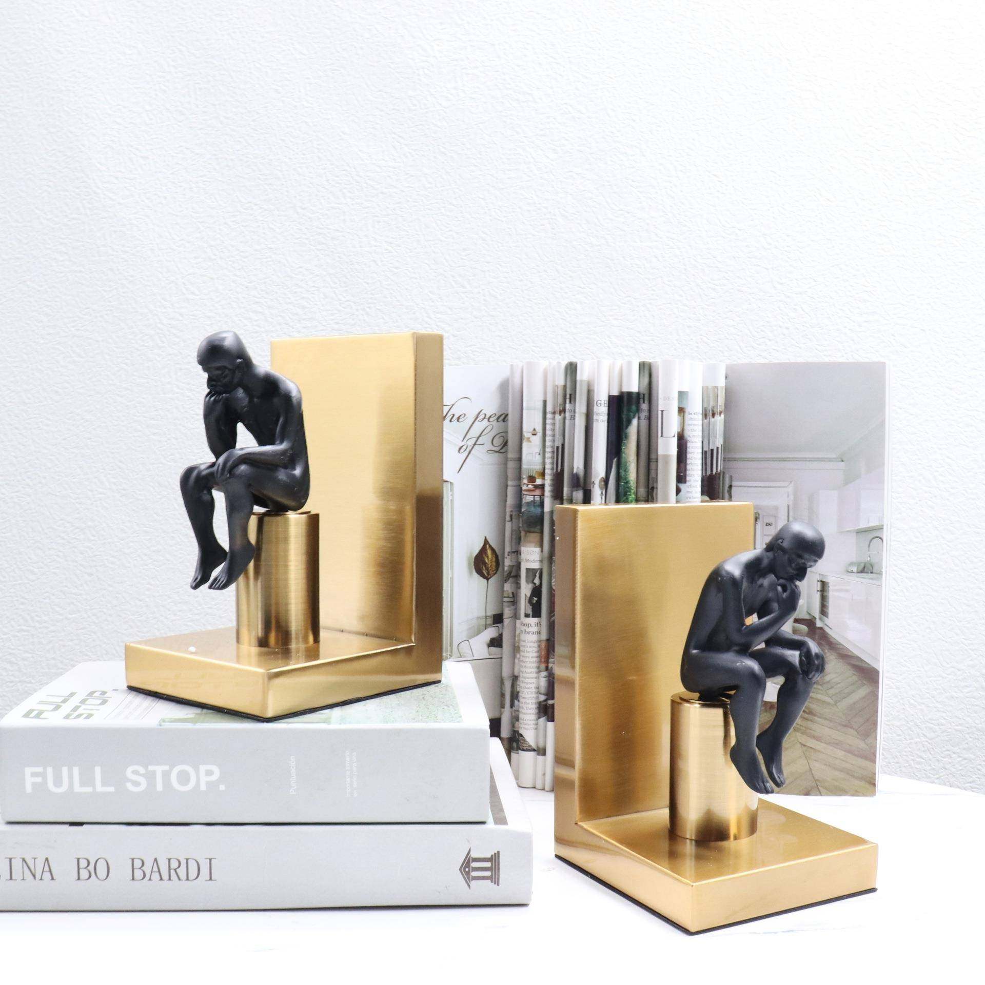 思考黑色人物书靠书房软装金属装饰品酒店大堂工艺品艺术摆件铁艺,金属材料及制品,金属加工件/五金加工件,淘宝优惠券,粉丝福利购,淘宝优惠卷