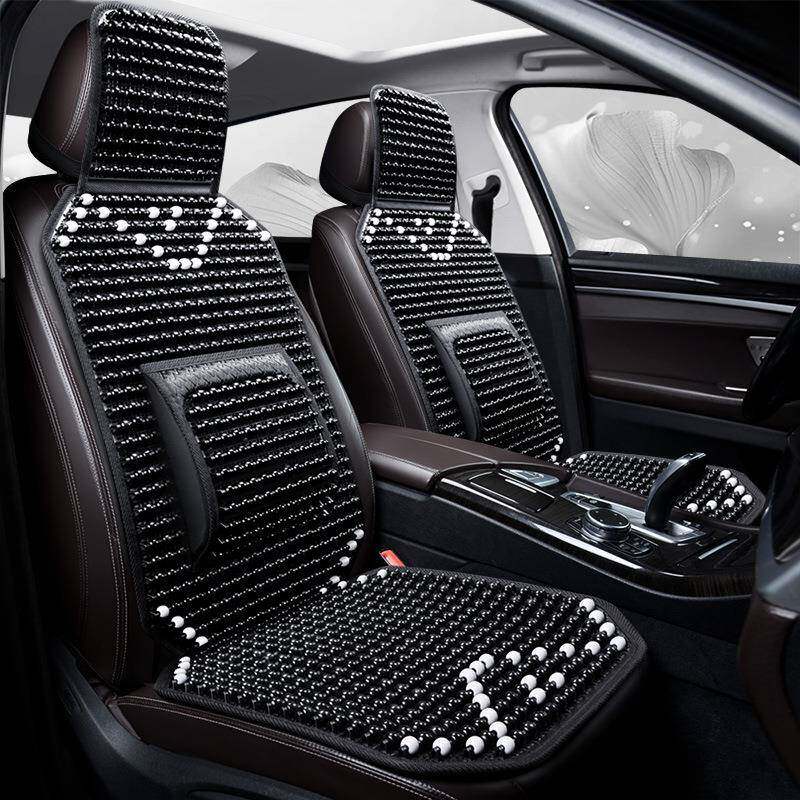 新款汽车清凉坐垫按摩腰垫座椅靠背木珠护腰凉垫四季通用汽车座垫