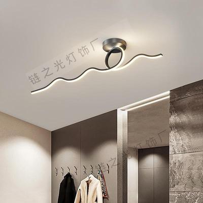 走廊过道灯现代简约入户门厅灯北欧楼梯阳台玄关衣帽间长条吸顶灯