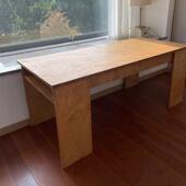 家用原木风长方形办公写字工作台日式 实木长条茶桌现代小户型