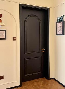 可包安装黑色静音烤漆门房间门室内门实木套装门卧室门木门