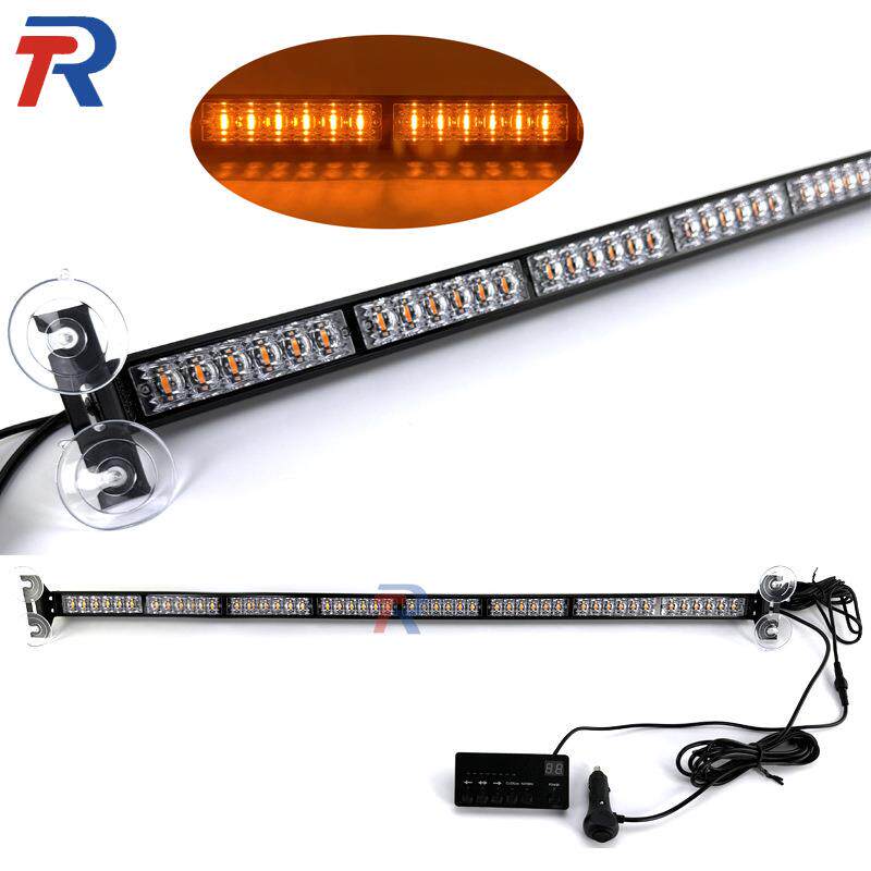 48LED红黄白前挡风玻璃频闪灯后档风玻璃信号灯流水警示灯